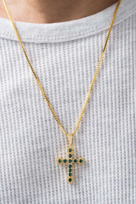 Cadena Veneciana Gruesa 65 Cms + Dije Emerald Love