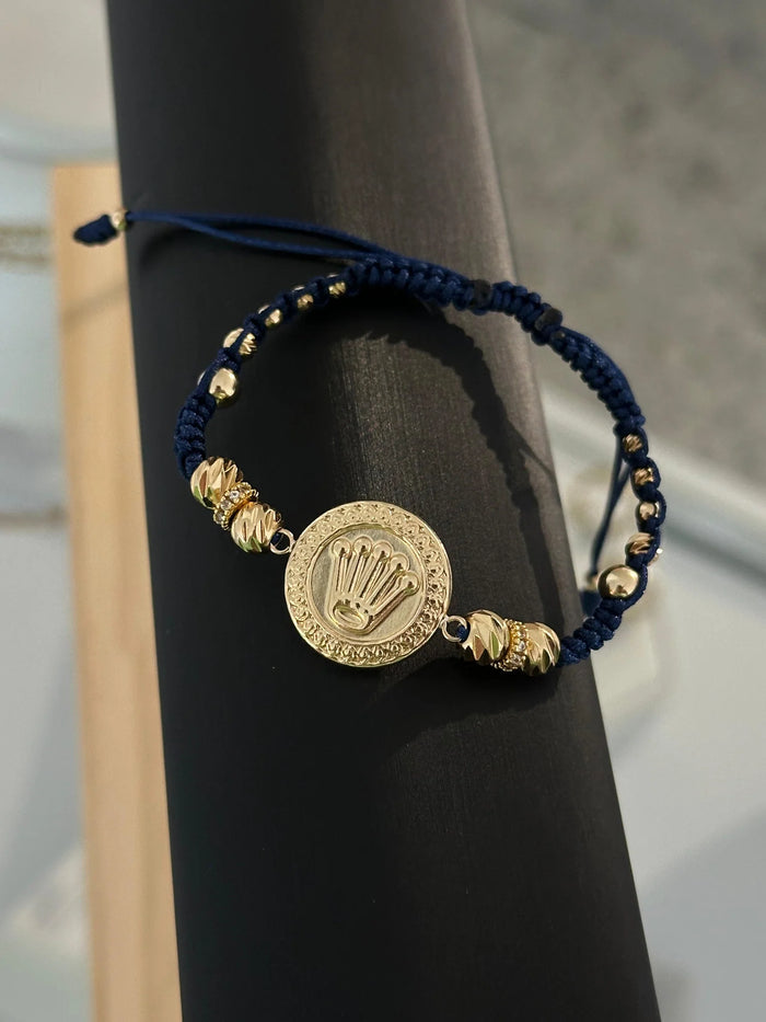 Pulsera Herraje Corona Grande Circón