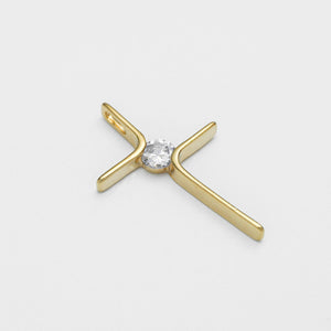 Dije cruz circonia 4 cms