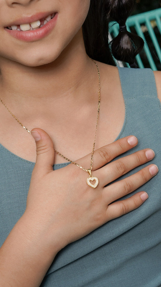 Cadena Escalera 45cms + Dije Corazón Silueta Circones