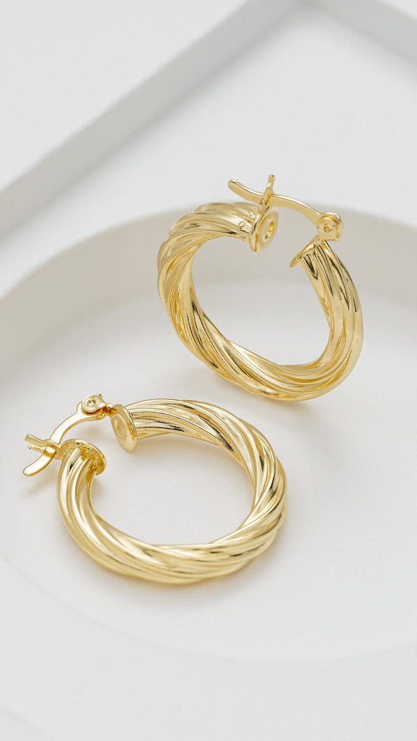 Argollas twisted Stripes (2.5 cms)