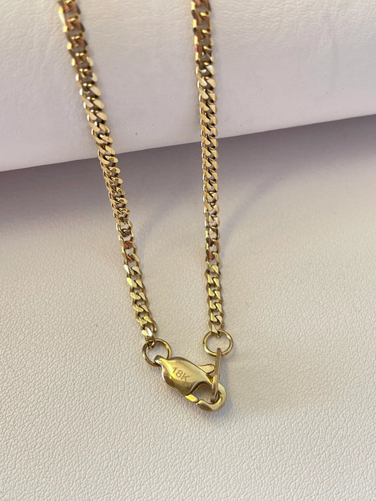 Tobillera Cubana 2mm Alta Gama 24.5 cms