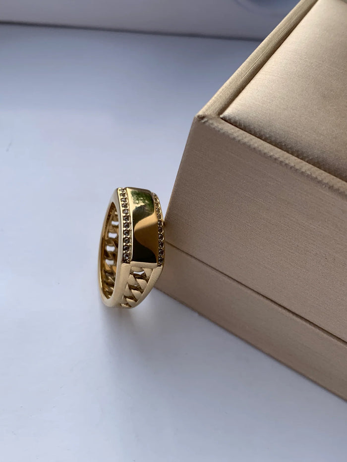Anillo Cubano Placa alta gama