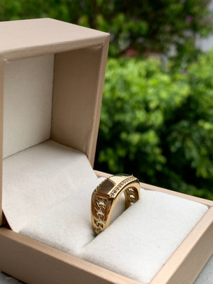 Anillo Cubano Placa alta gama