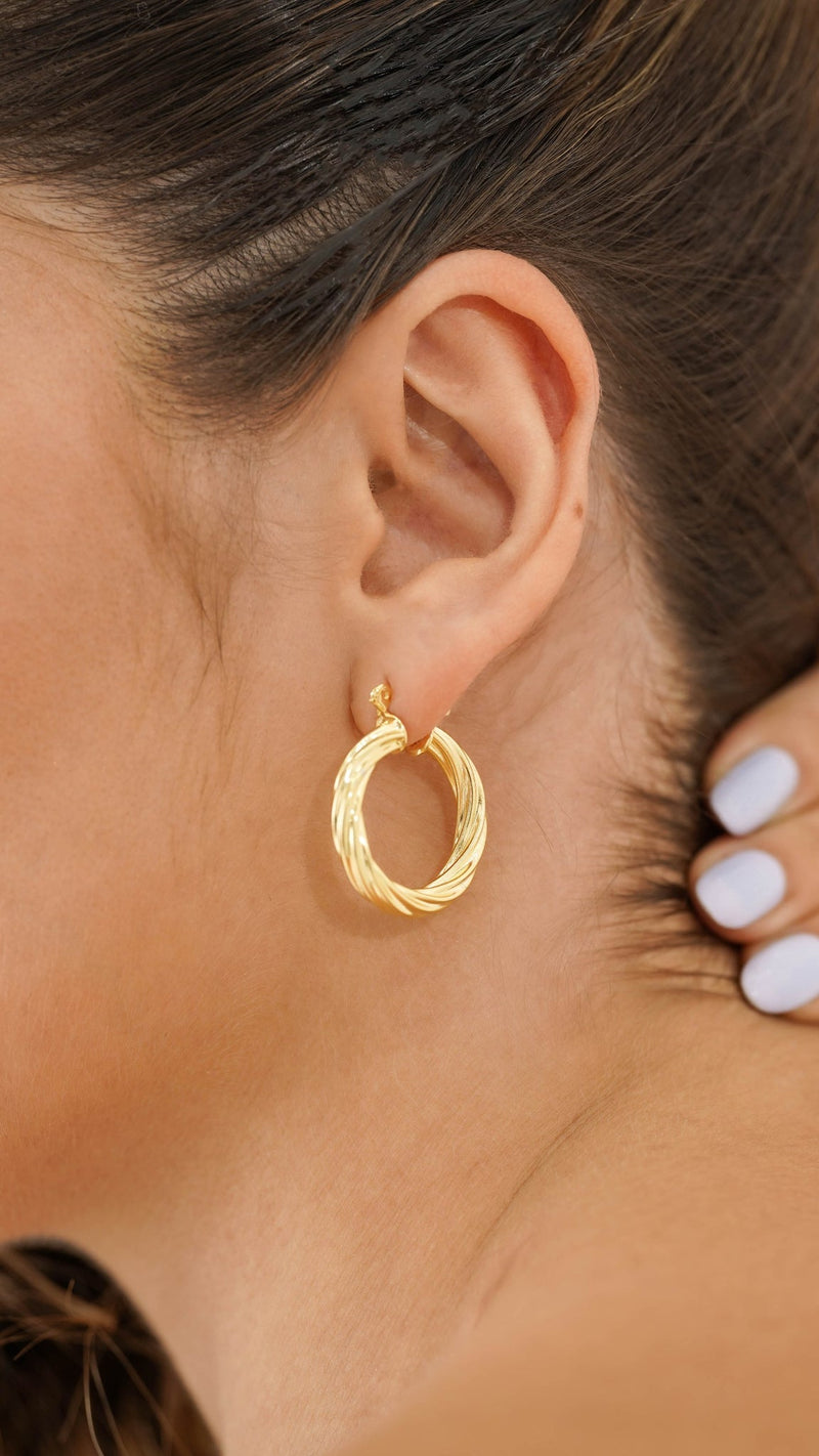 Argollas twisted Stripes (2cms)