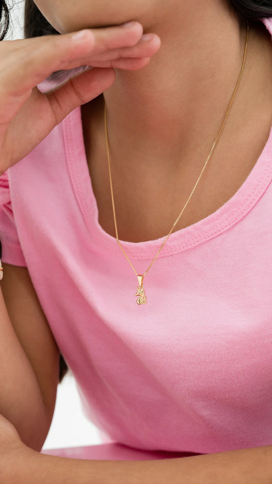 Cadena Veneciana 1mm (45cms) + Dije Unicorn + Topos Unicorn