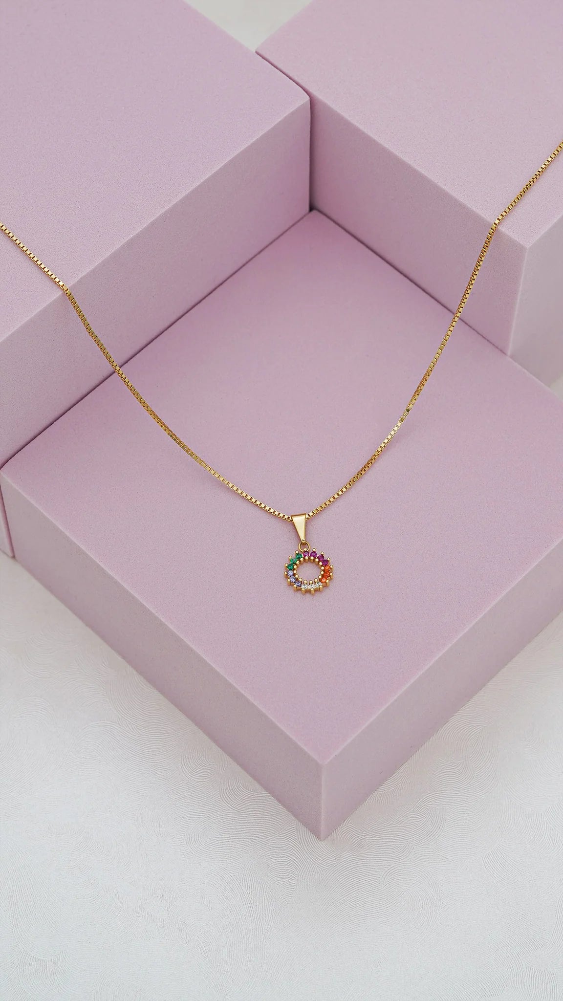 Cadena Veneciana 1mm (45cms) + Dije Rainbow