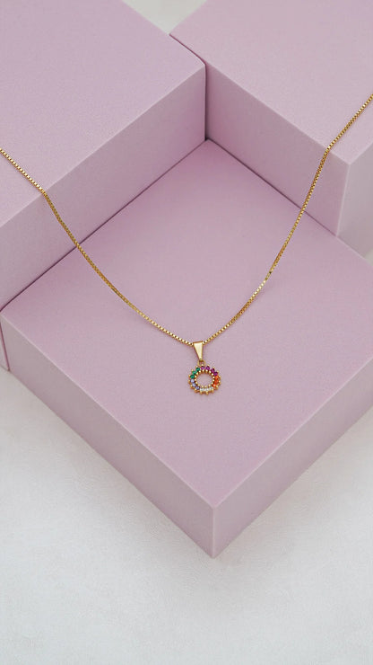 Cadena Veneciana 1mm (45cms) + Dije Rainbow