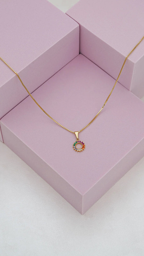 Cadena Veneciana 1mm (45cms) + Dije Rainbow