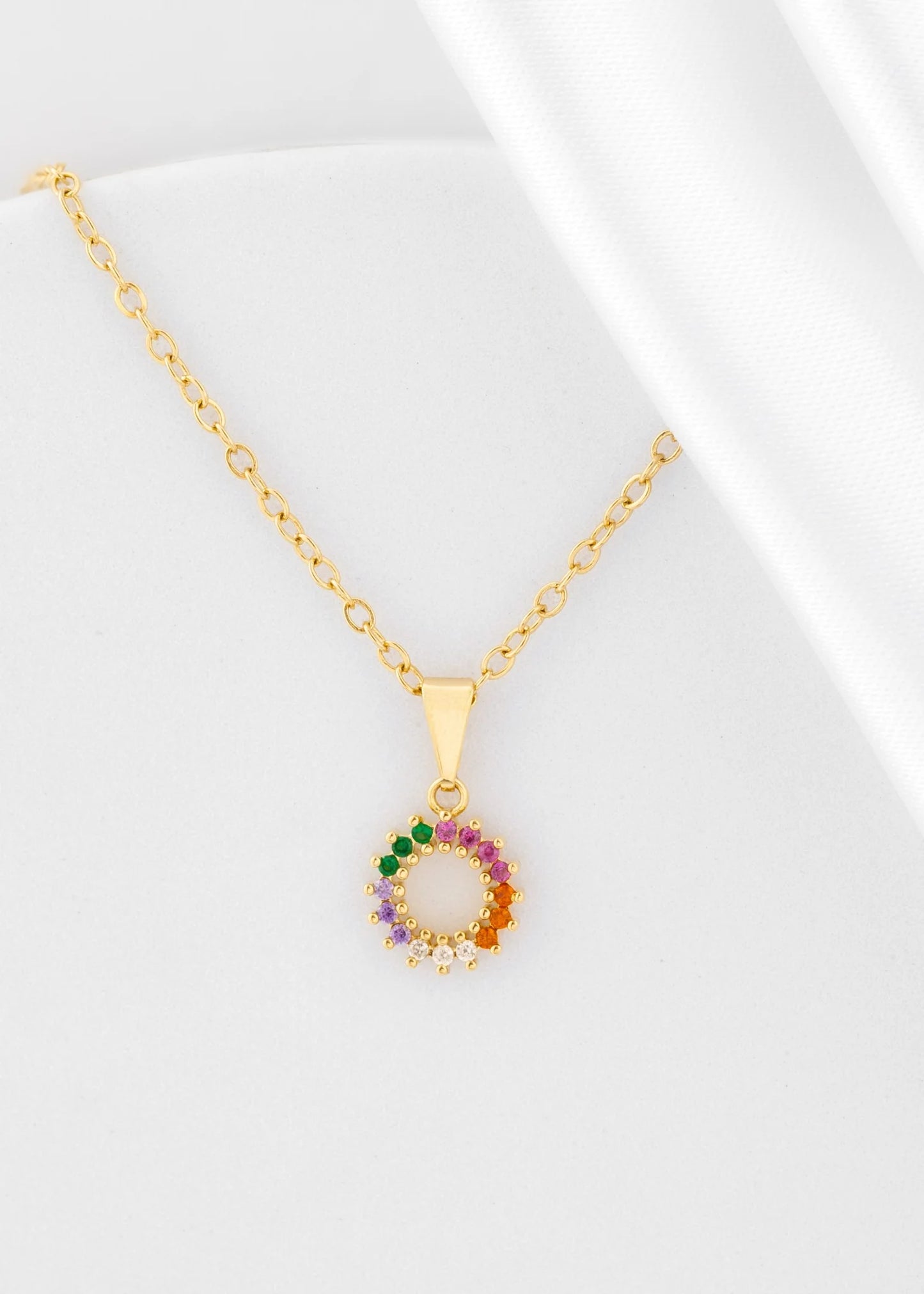 Cadena Aros 1.8 mm 45 Cms + Dije Rainbow