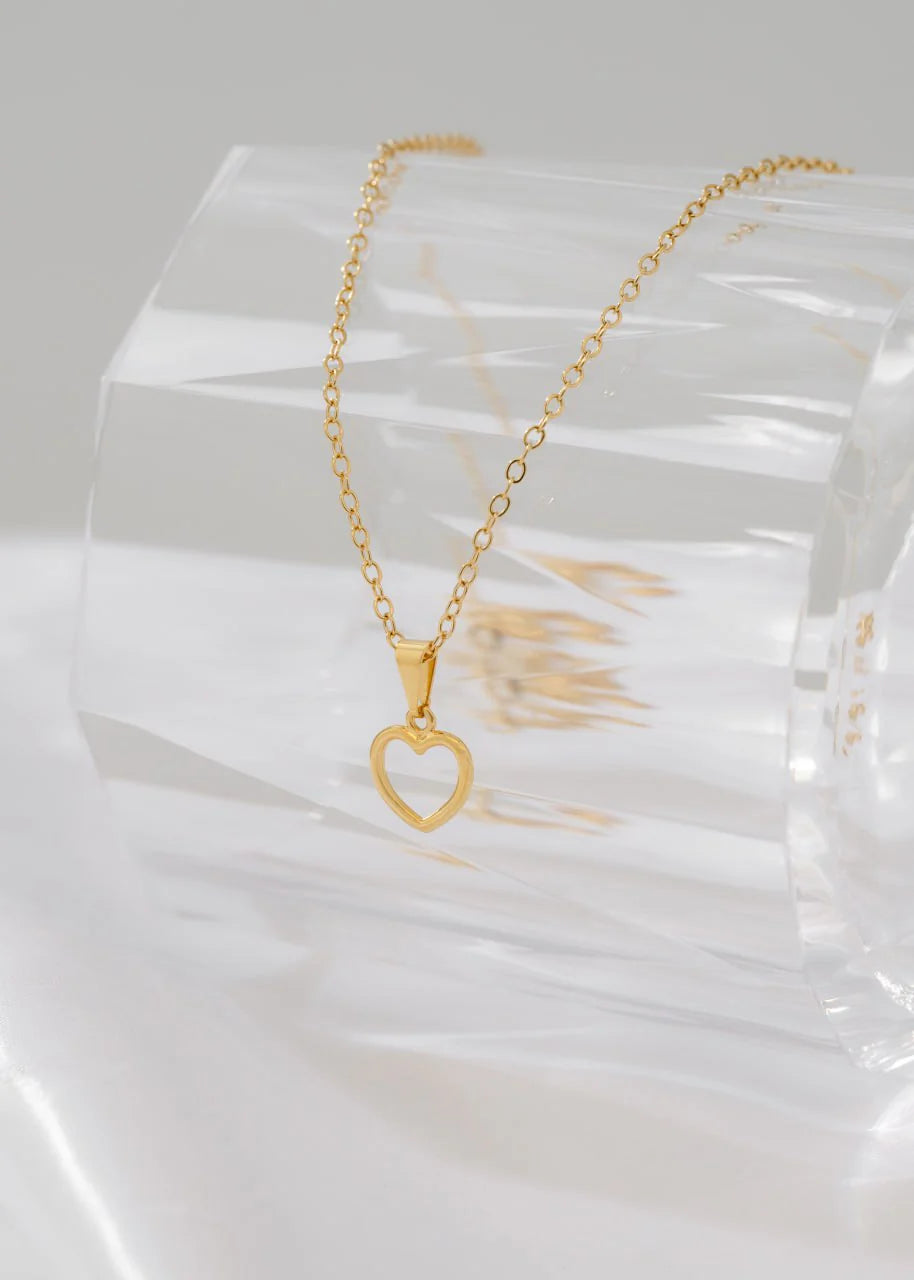 Cadena Aros 1.8 mm 45 Cms + Dije Corazón Silueta