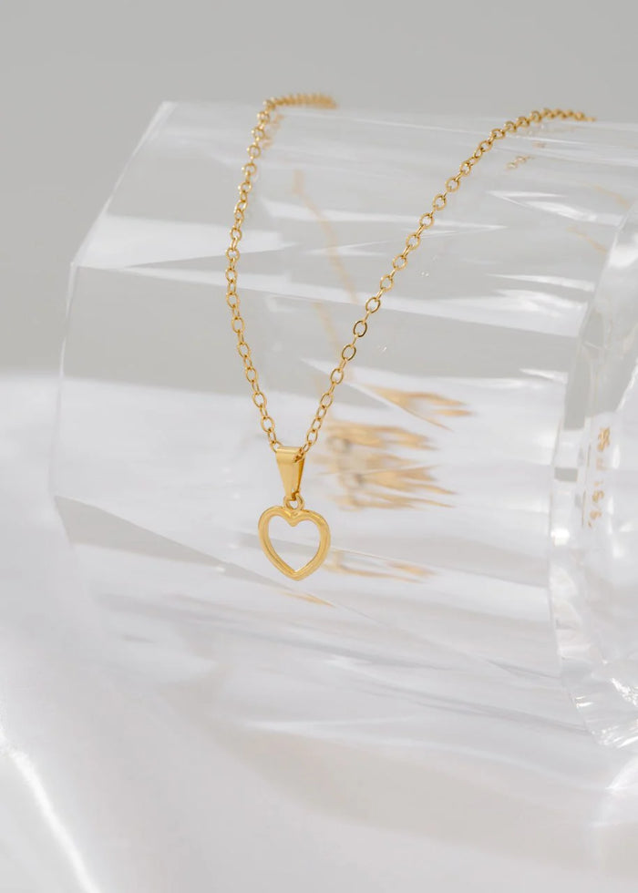 Cadena Aros 1.8 mm 45 Cms + Dije Corazón Silueta