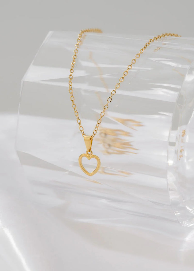 Cadena Aros 1.8 mm 45 Cms + Dije Corazón Silueta