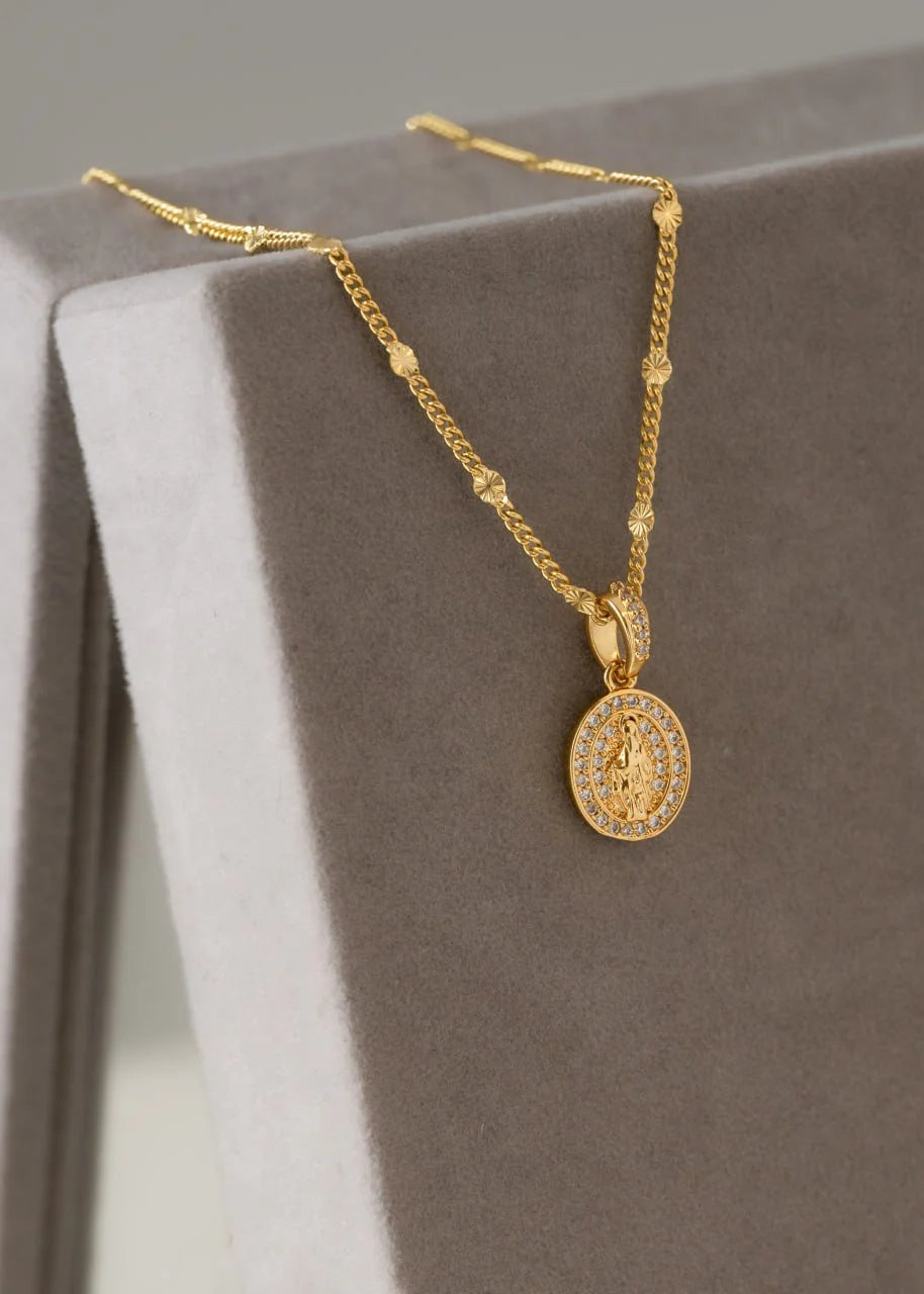 Cadena Cubana Sol 65 Cms + Dije Virgen María Milagrosa