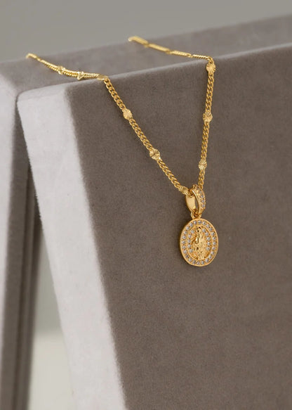 Cadena Cubana Sol 65 Cms + Dije Virgen María Milagrosa